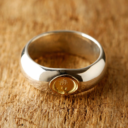 Round Gold Small Wood