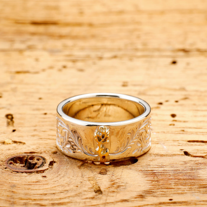 Wild Wood Ring Wide Karakusa