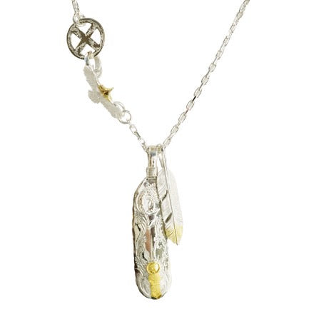 フェザーモチーフ ネックレス ビーズ装飾　Wild Wood Feather Necklace 8 – Wild Wood