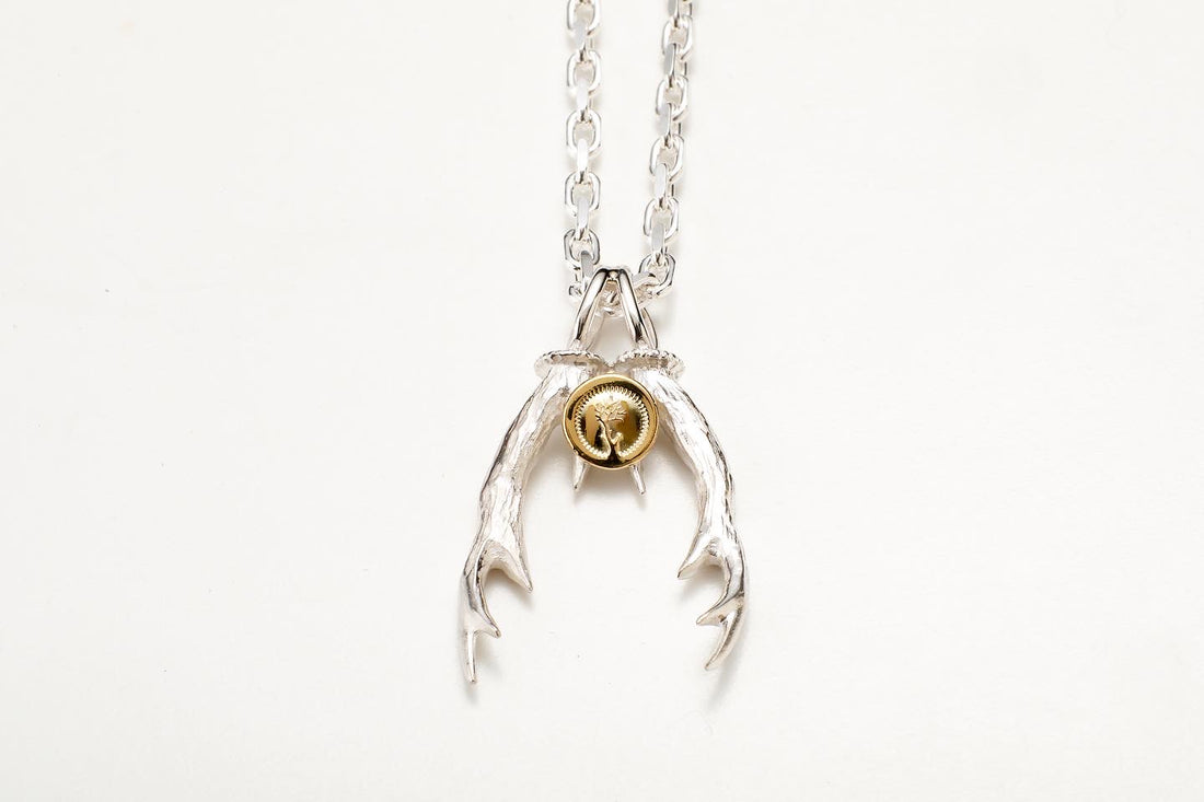 Pair Deer Horn Gold Medal