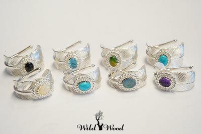 feather ring color stone