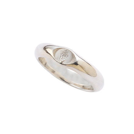 Half Round Silver Ring