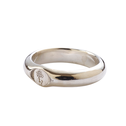 Half Round Silver Ring