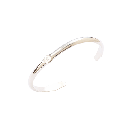 Half Round Silver Bangle