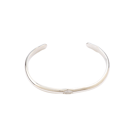 Half Round Silver Bangle