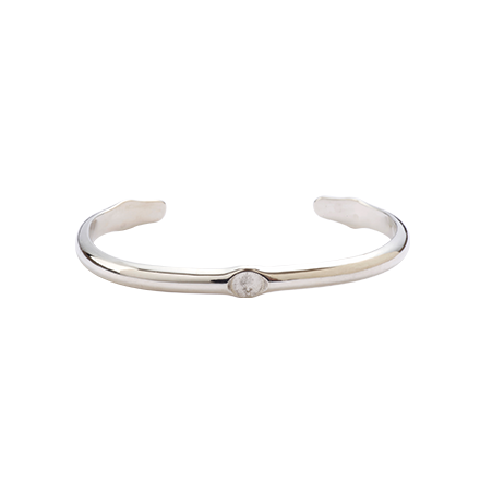 Half Round Silver Bangle