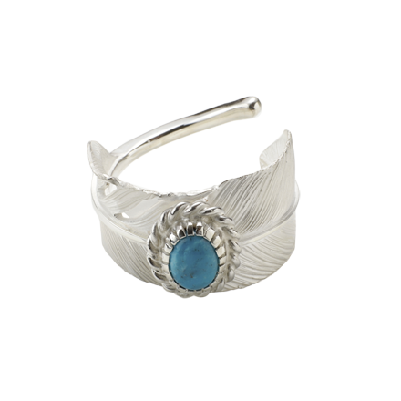 Feather Ring L Turquoise