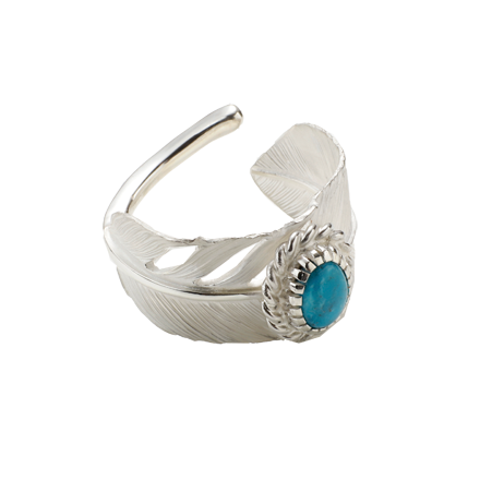 Feather Ring L Turquoise