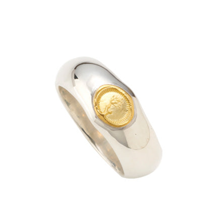 Round Gold Small Wood