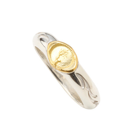 Half Round Gold Arabesque Ring
