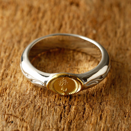 Half Round Gold Arabesque Ring