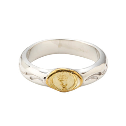 Half Round Gold Arabesque Ring