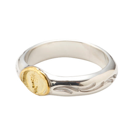 Half Round Gold Arabesque Ring
