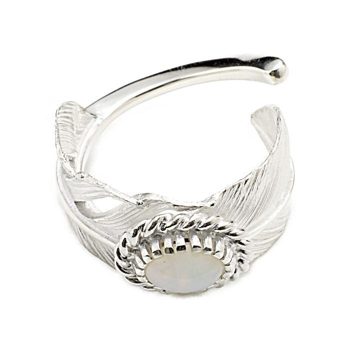 Feather Ring M Opal