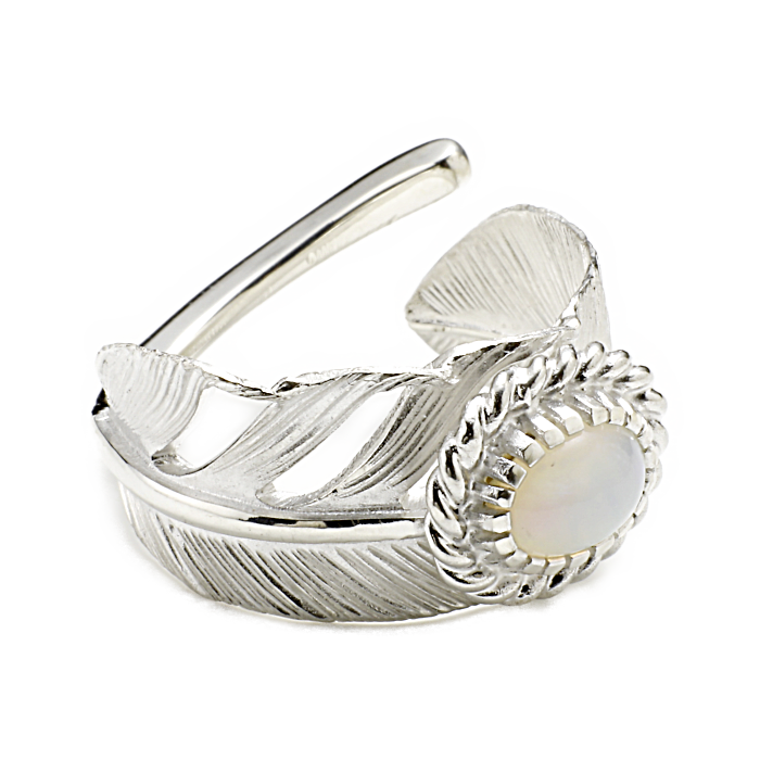 Feather Ring M Opal