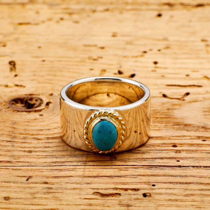 Gold Frame Turquoise Ring
