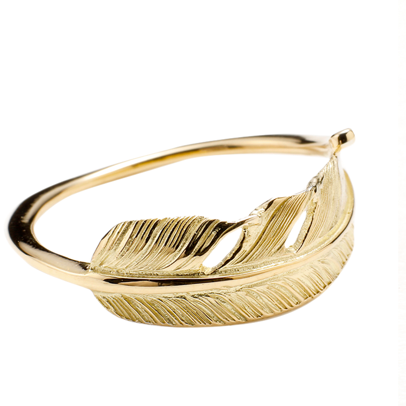 Feather Ring SS K18