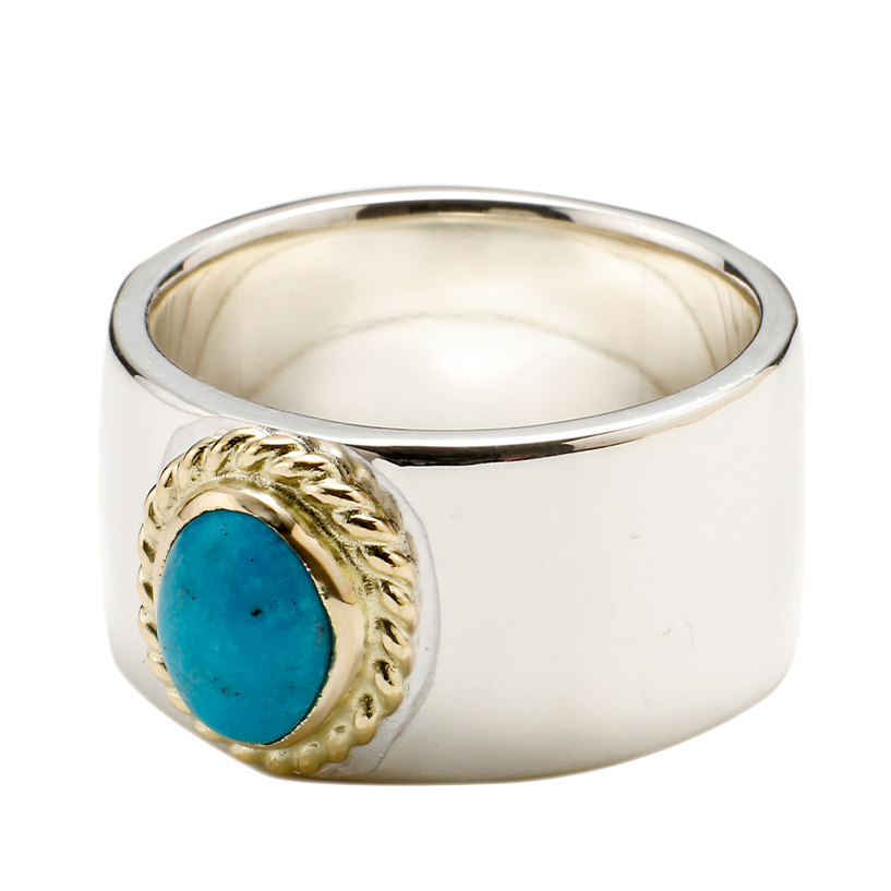Gold Frame Turquoise Ring