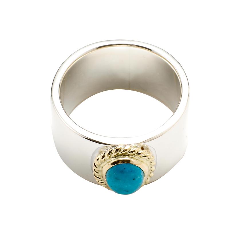 Gold Frame Turquoise Ring