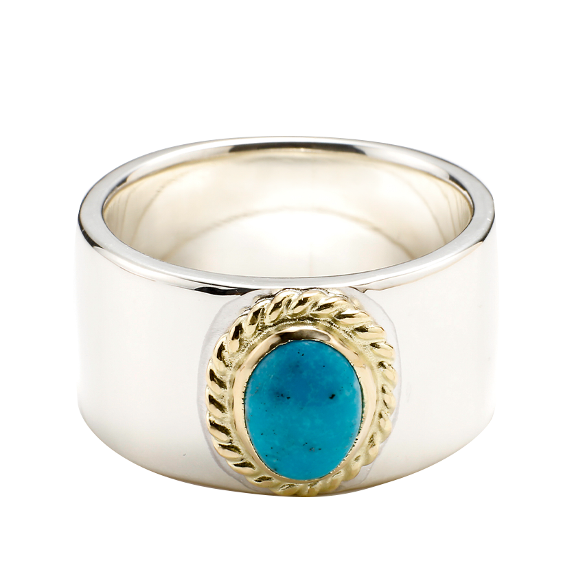 Gold Frame Turquoise Ring