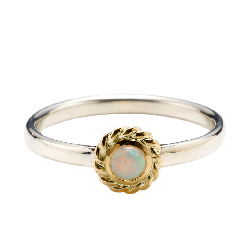 Gold Torsion Ring Opal