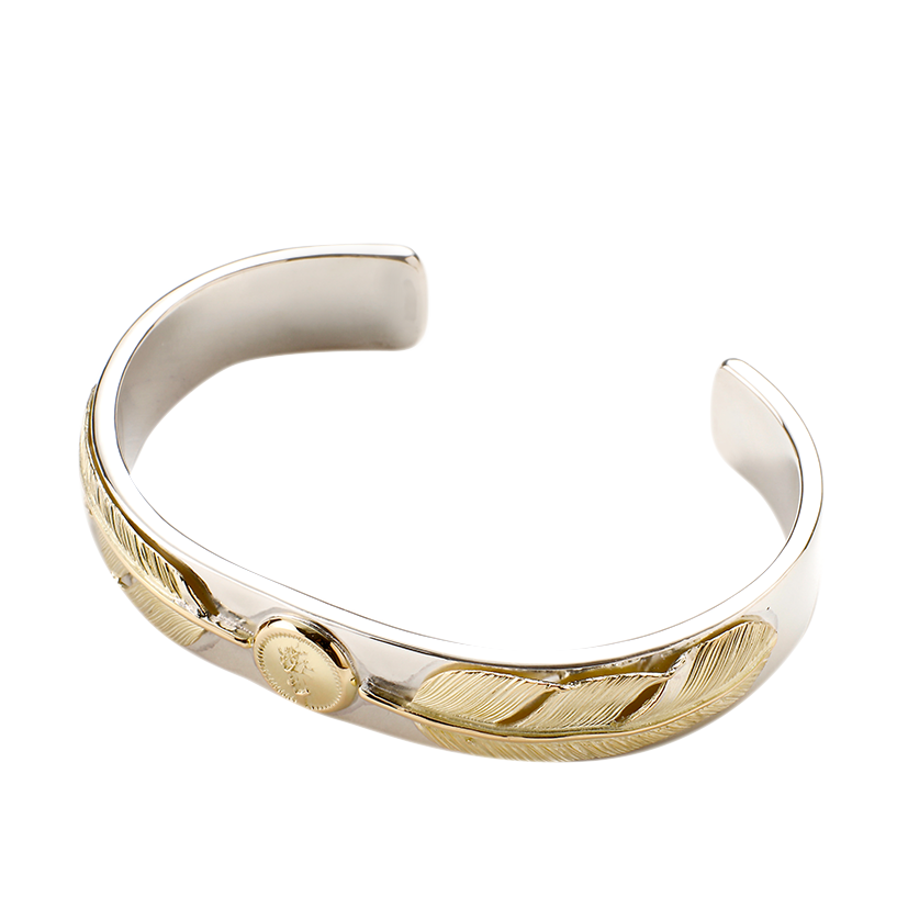 Two Gold Feather Bangle