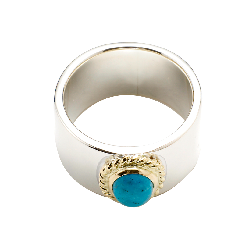 Gold Frame Turquoise Ring | 札幌のシルバーアクセサリー専門店